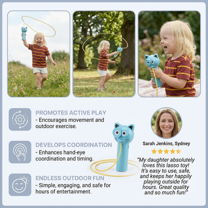 Cat-Themed Lasso Toy for Kids – Spinning Rope Launcher Fun