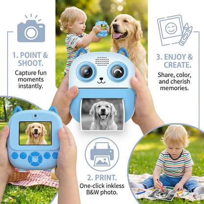 Kids Instant Print Camera – Mini HD Digital Camera with Built-in Printer