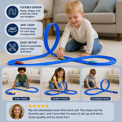 Flexible racing track set