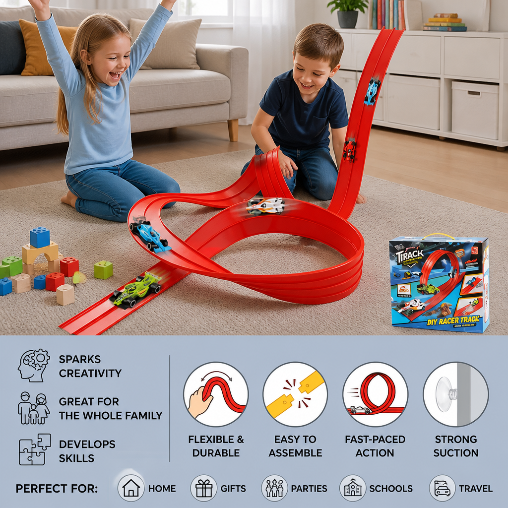 Flexible racing track set