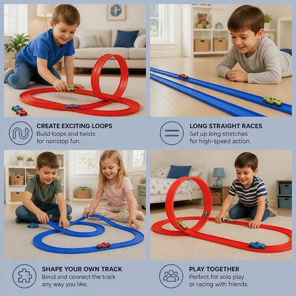 Flexible racing track set