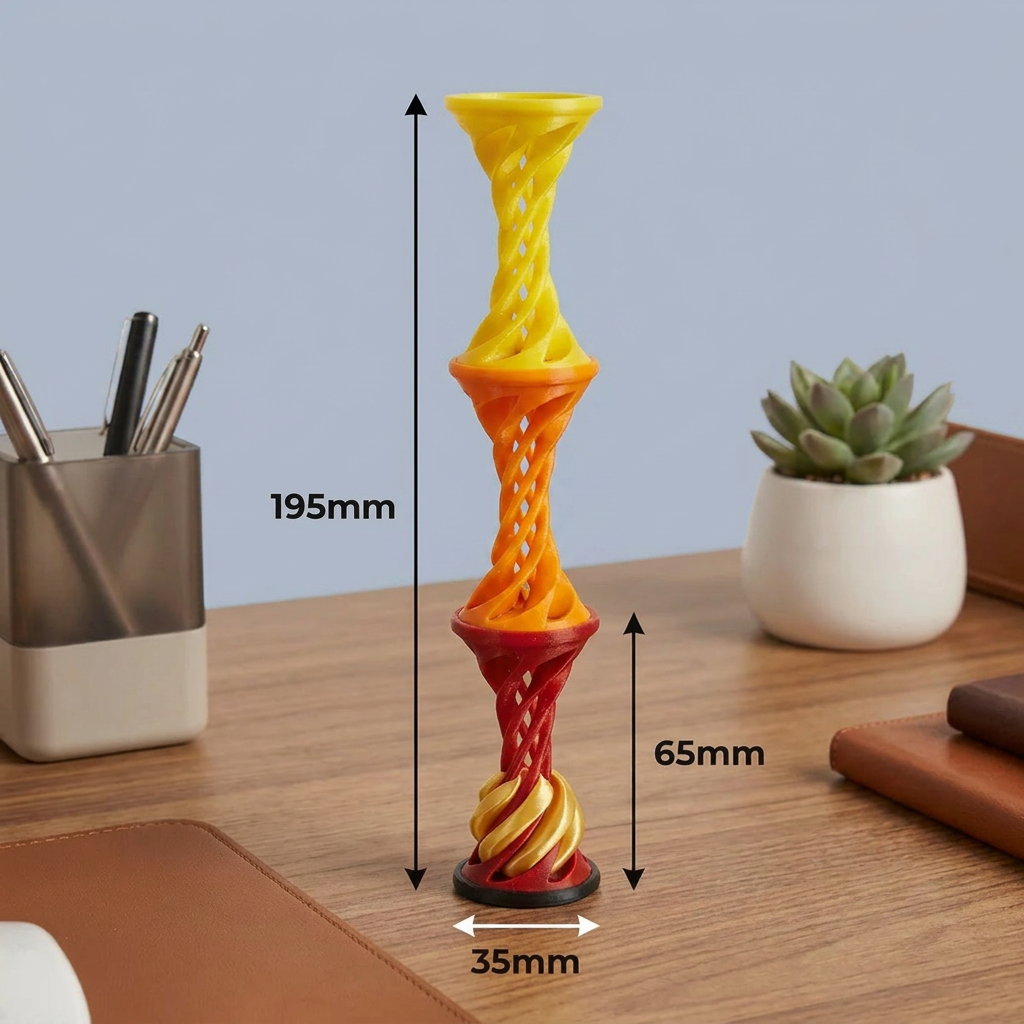3D Printed Spiral Fidget Toy – Satisfying Rotating Desk Toy for Stress Relief & Focus