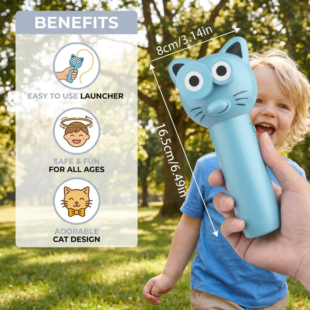 Cat-Themed Lasso Toy for Kids – Spinning Rope Launcher Fun