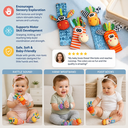 Sensory Baby Plush Socks and Wristband