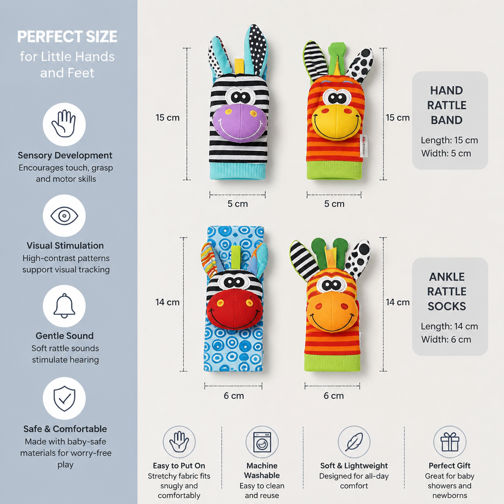 Sensory Baby Plush Socks and Wristband