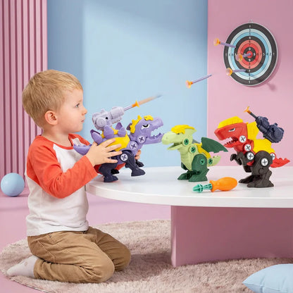 Dinosaur Screw Set with Suction Cup Cannon