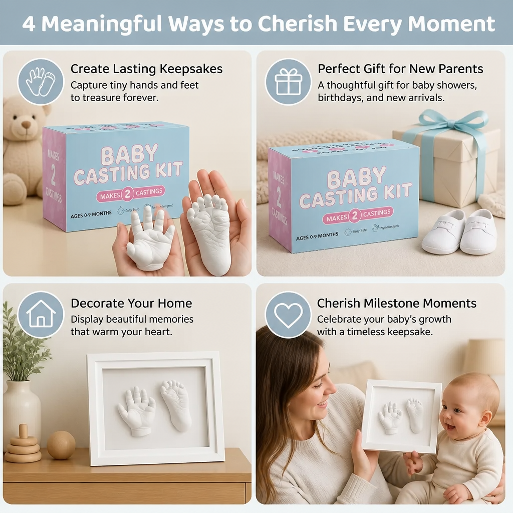 Baby Hand & Footprint Set – Keepsake Set for Newborns & Parents