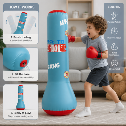 Inflatable Kids Boxing Punching Bag with Water Base