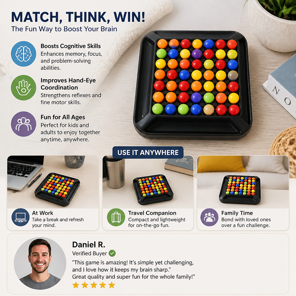 Colour Match Logic Game – Interactive Marble Puzzle for Kids & Adults