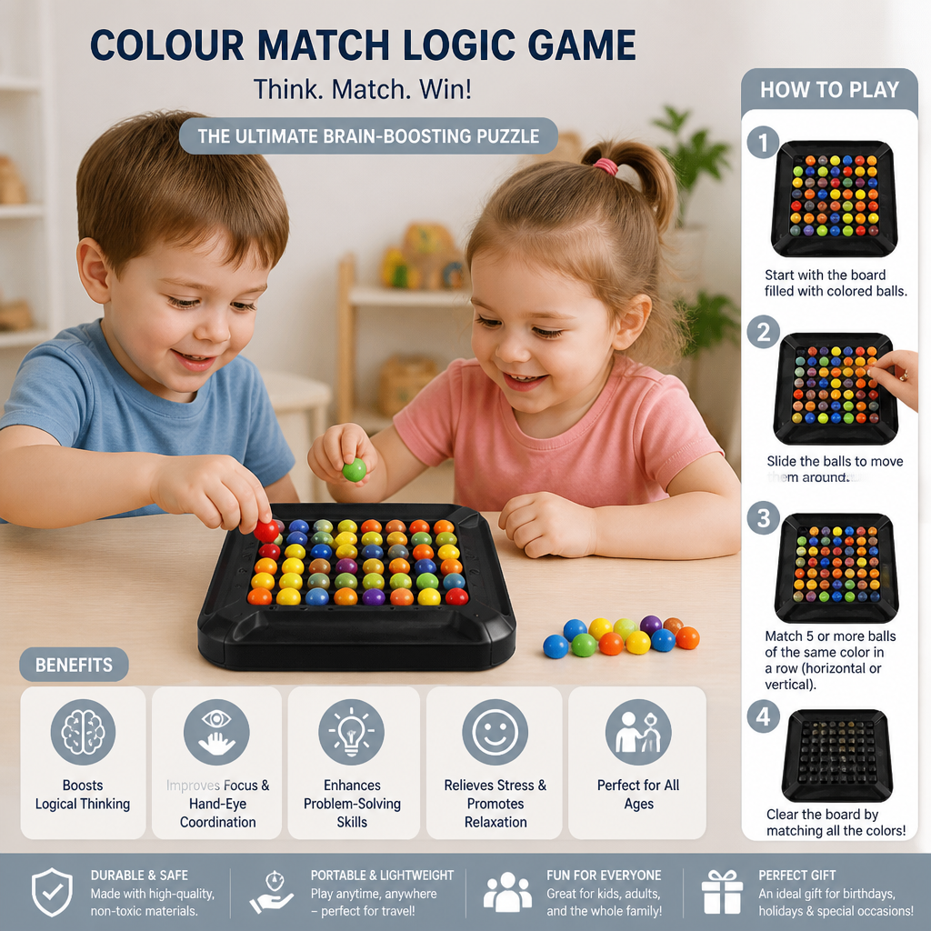 Colour Match Logic Game – Interactive Marble Puzzle for Kids & Adults
