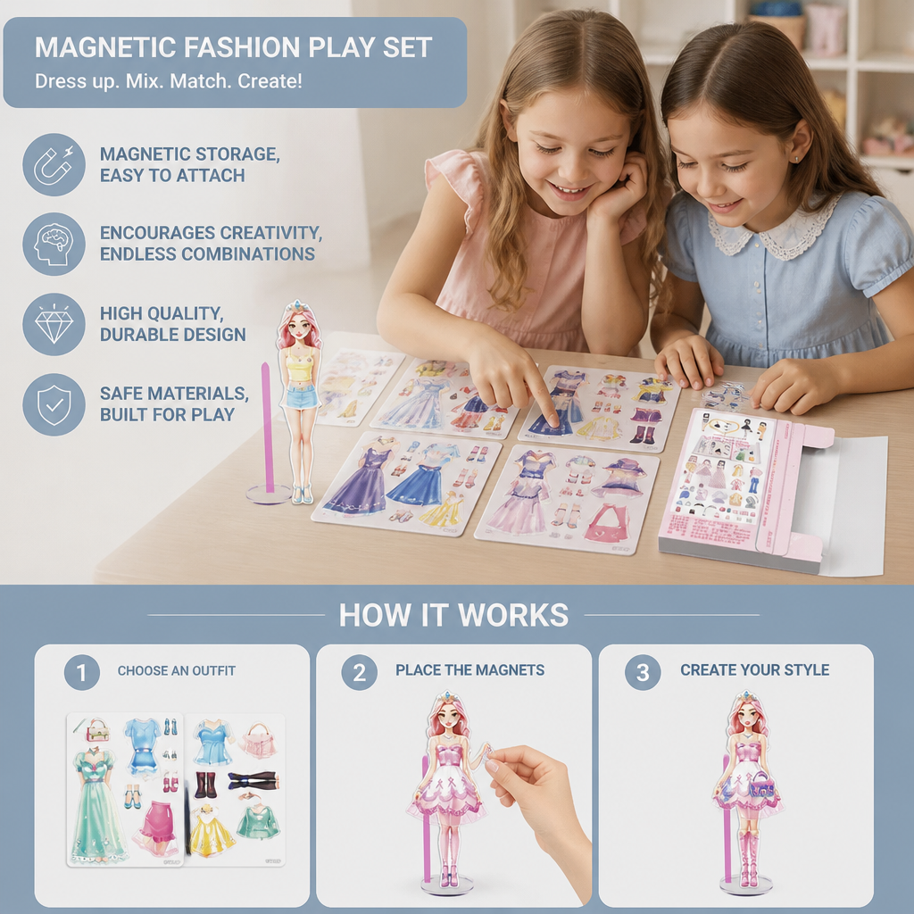 Magnetic Fashion Play Set for Children