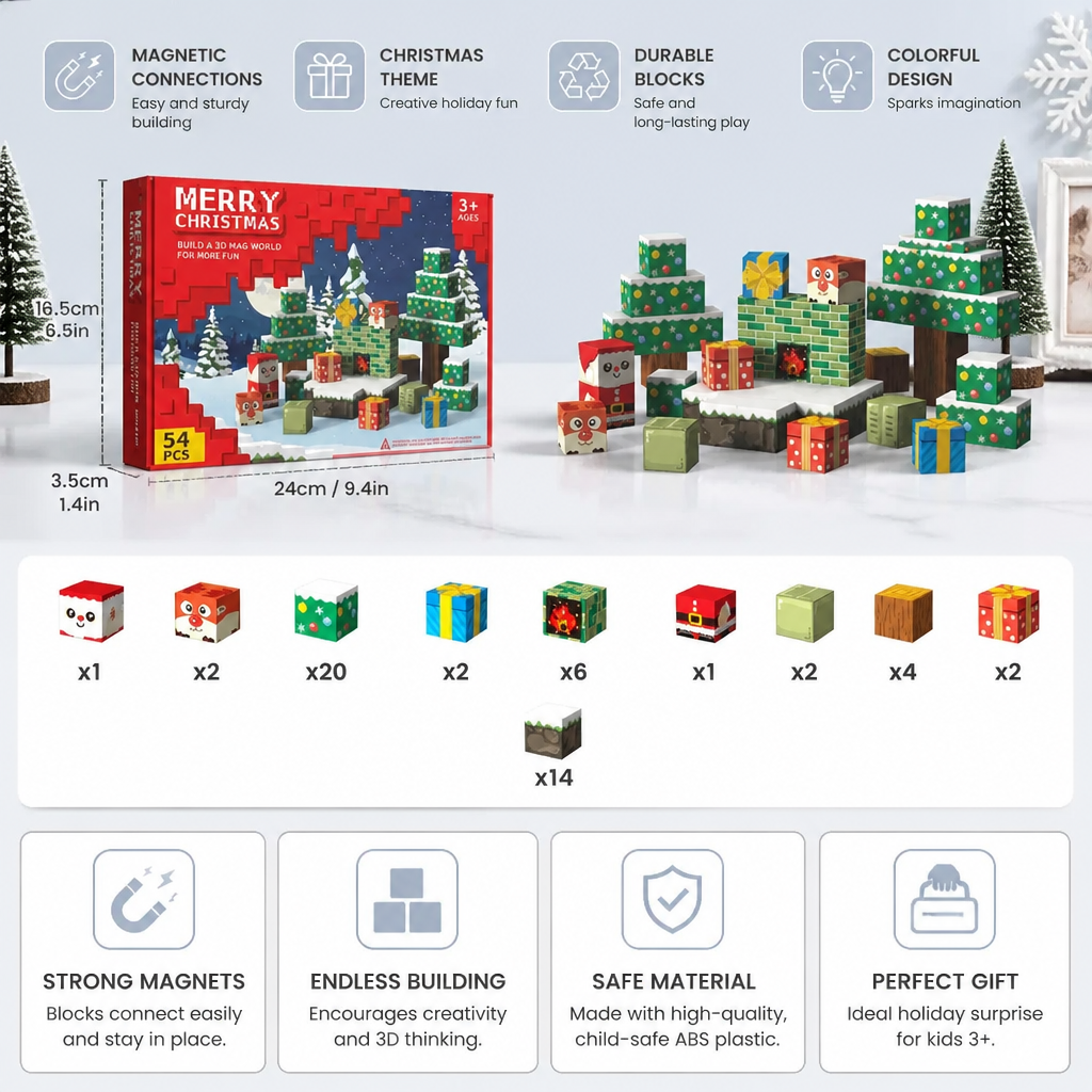Christmas magnetic Cube building blocks