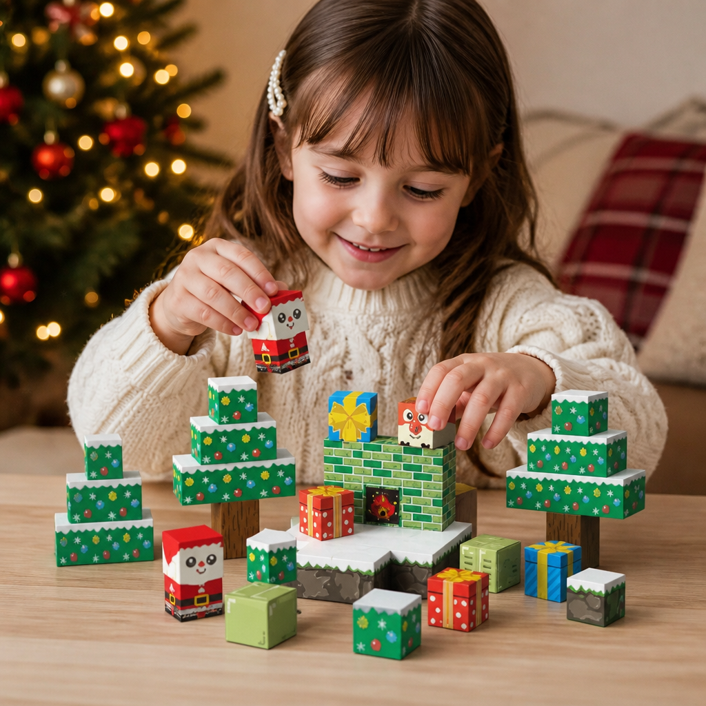 Christmas magnetic Cube building blocks