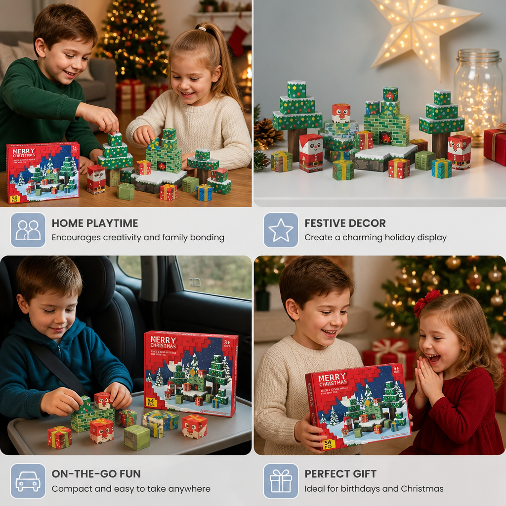 Christmas magnetic Cube building blocks