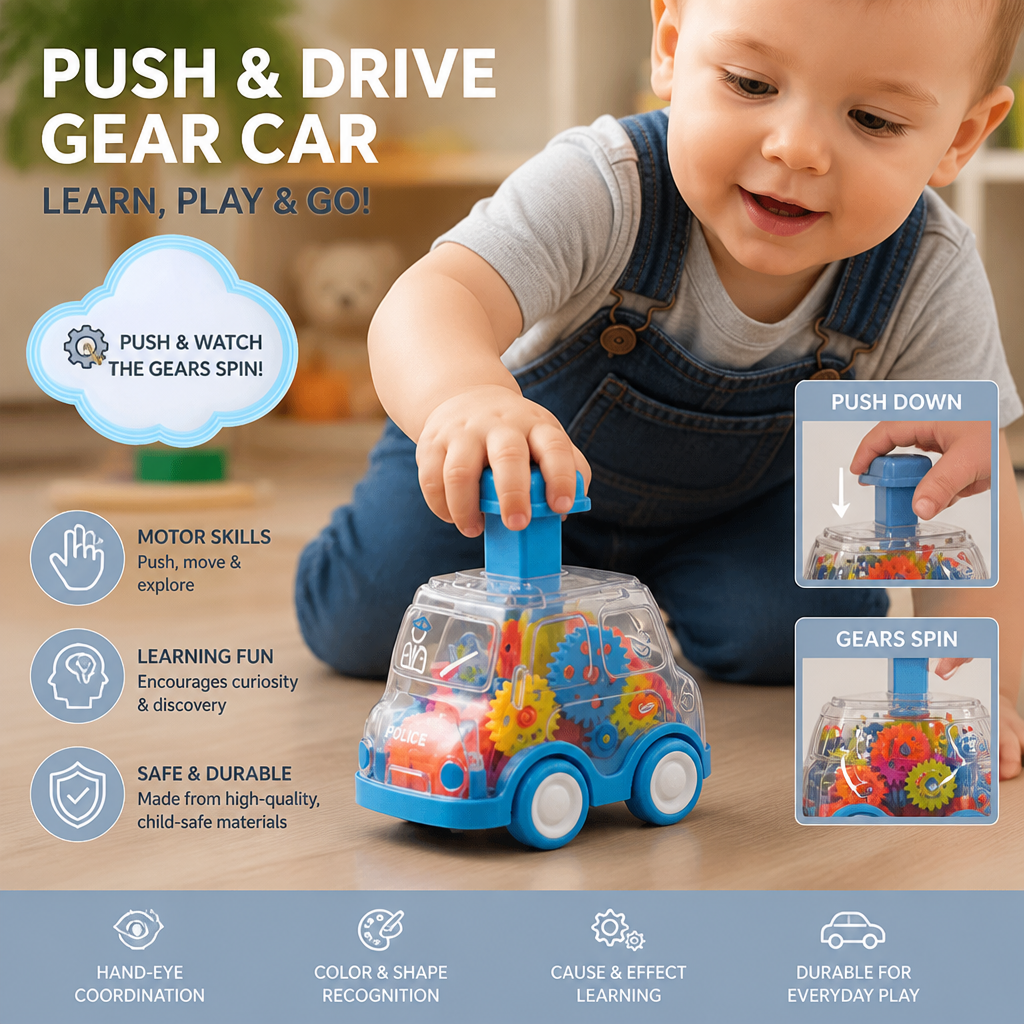 Push & Drive Colourful Gear Cars