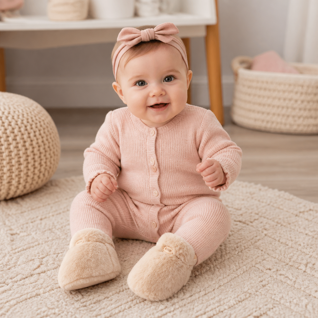 Fluffy sock shoes for babies