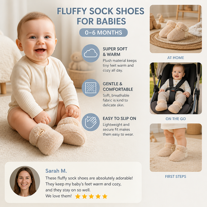 Fluffy sock shoes for babies