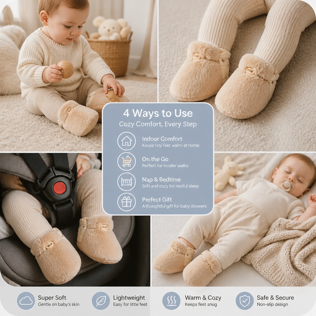 Fluffy sock shoes for babies