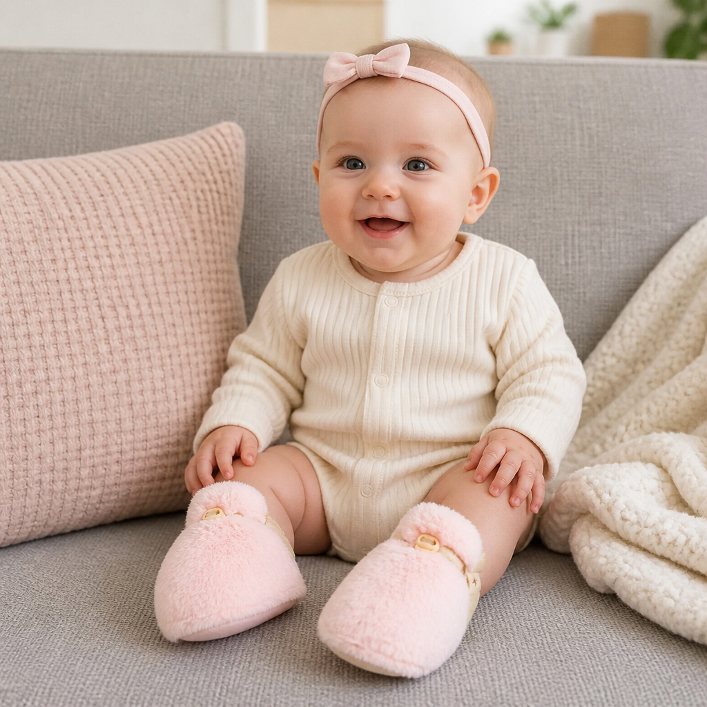 Fluffy sock shoes for babies