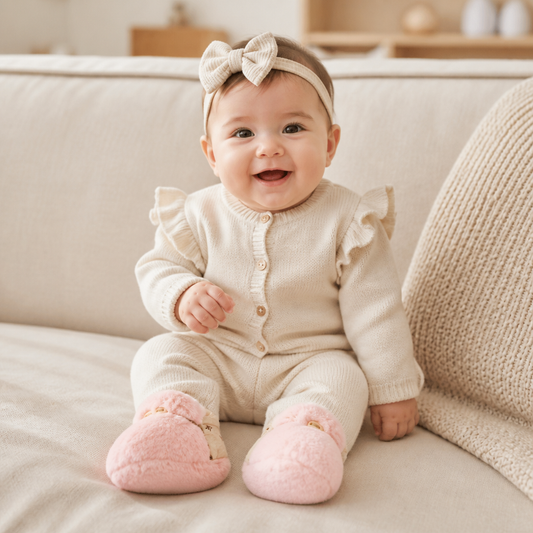 Fluffy sock shoes for babies