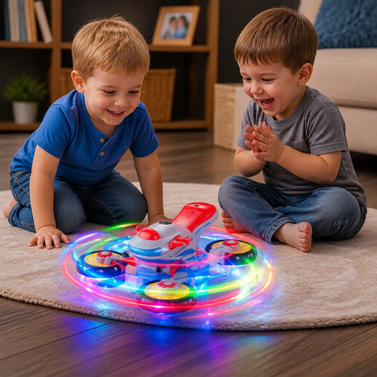Luminous and dancing musical motorbike