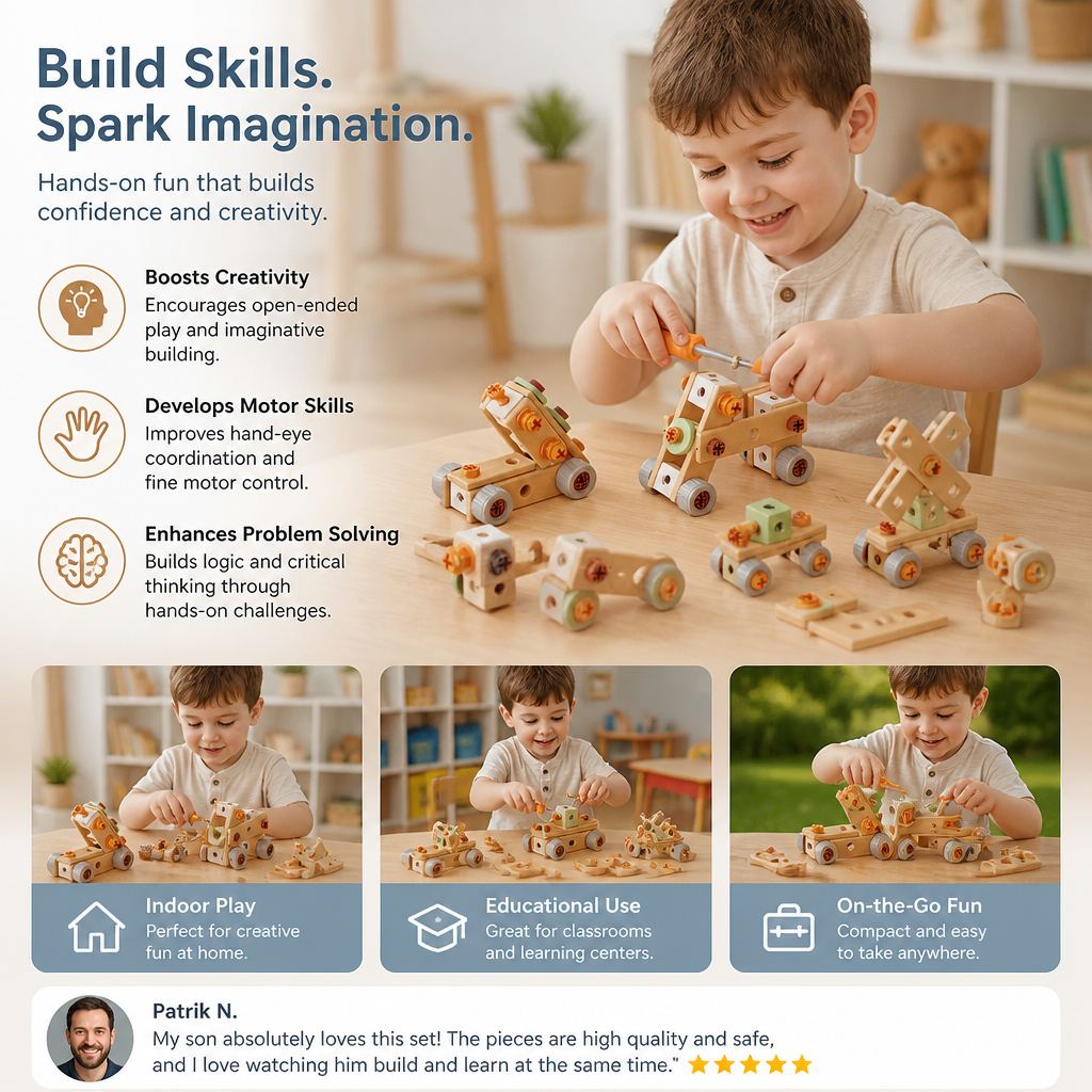 Kids Tool Set for Building & Fixing – Educational Construction Toy