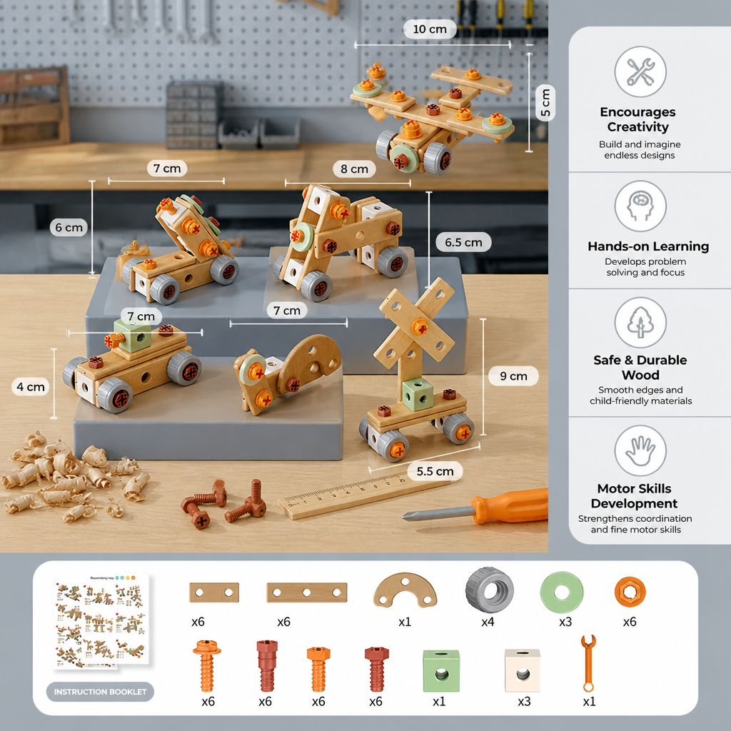 Kids Tool Set for Building & Fixing – Educational Construction Toy