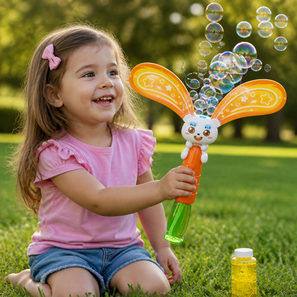 Light-Up Winged Bunny Bubble Maker – Kids Electric Bubble Wand