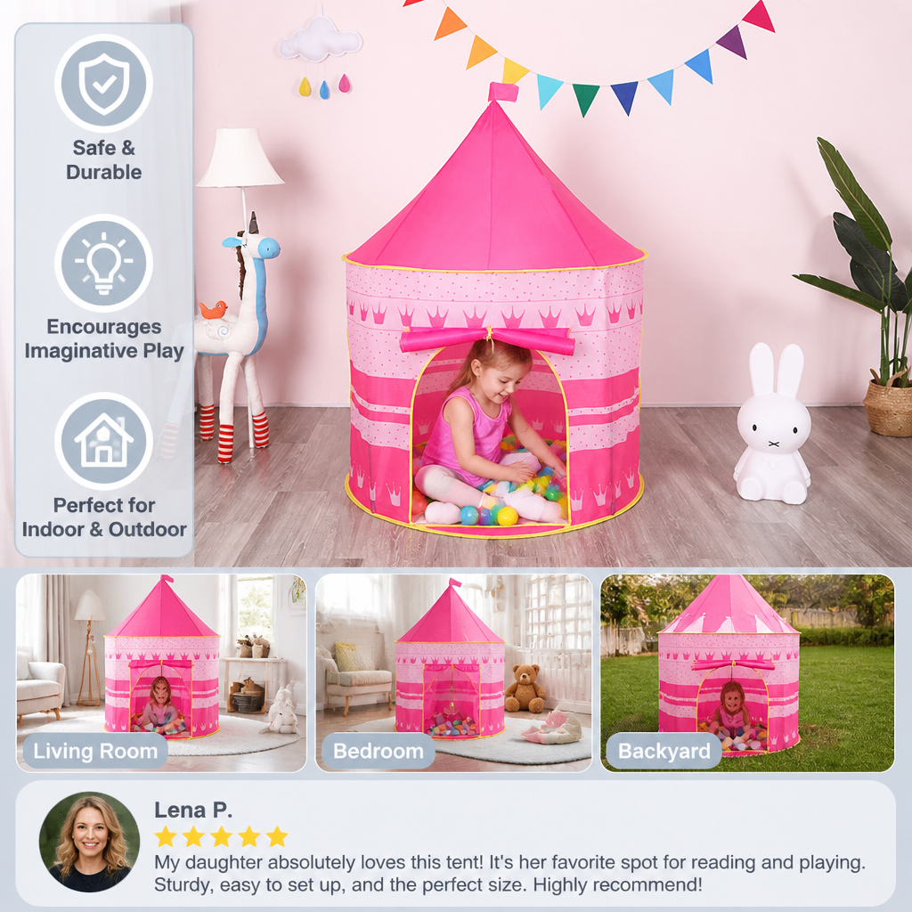 Starry Sky Kids Play Tent – Magical Castle for Little Adventurers (Indoor & Outdoor)