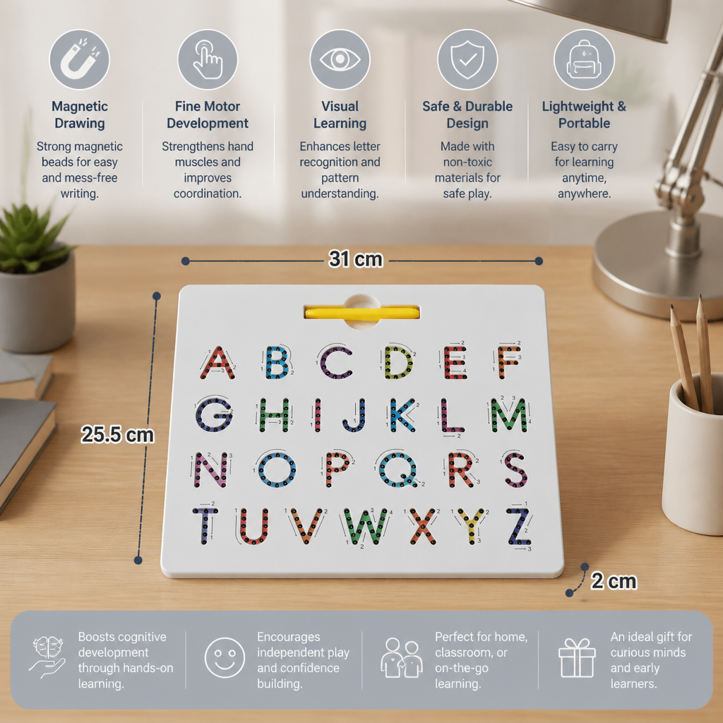 Educational magnetic ball writing board