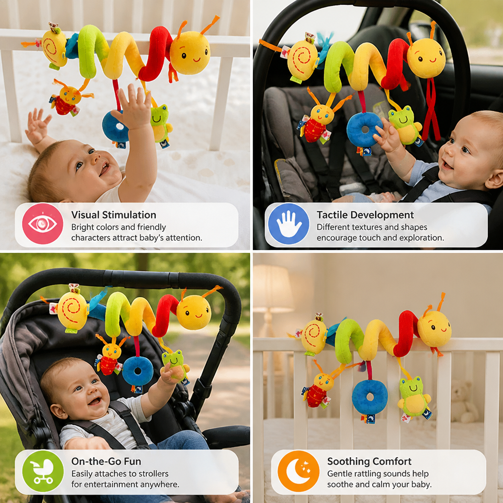 3in1 caterpillar rattle toy for home and on the go
