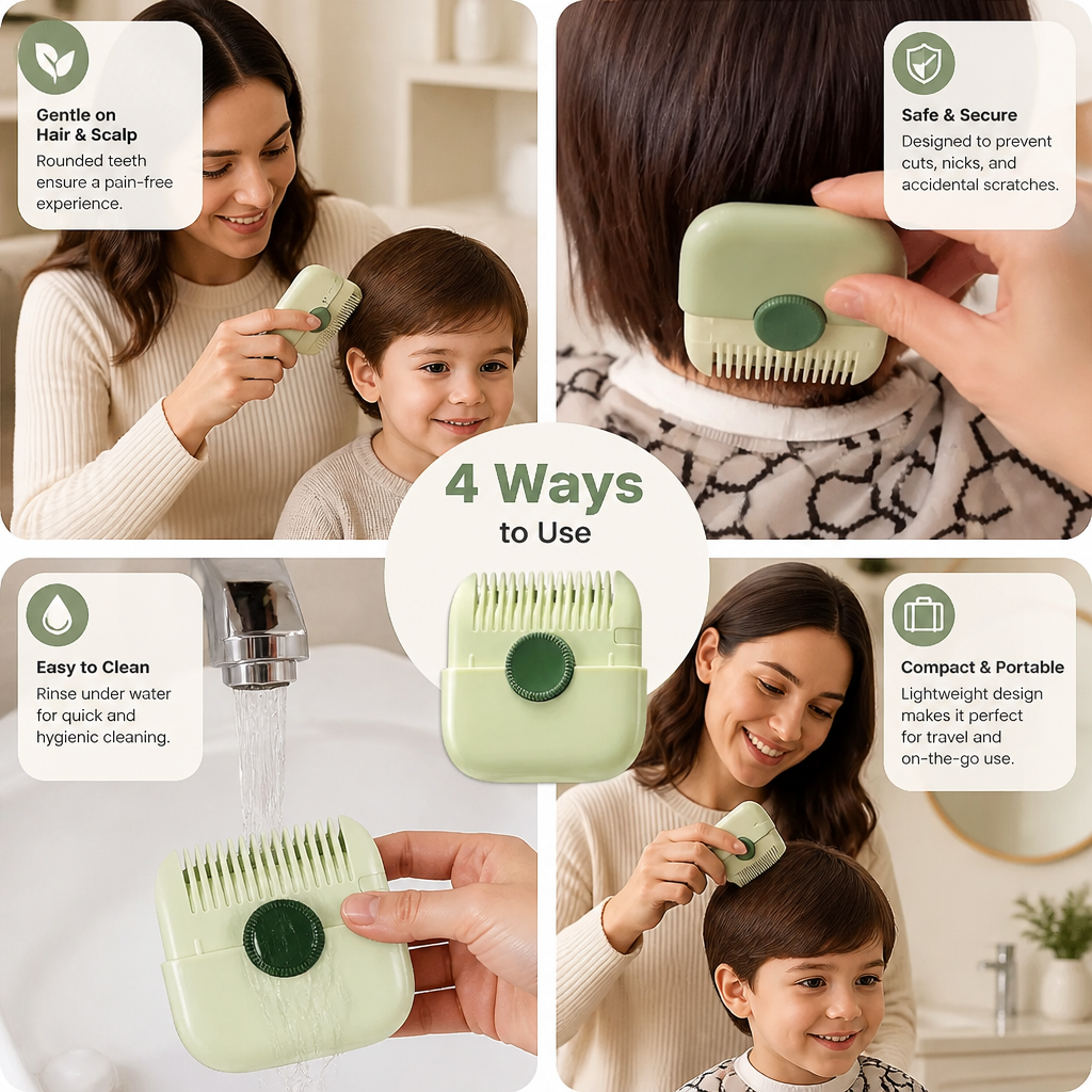 Child-friendly and gentle hair cutting comb