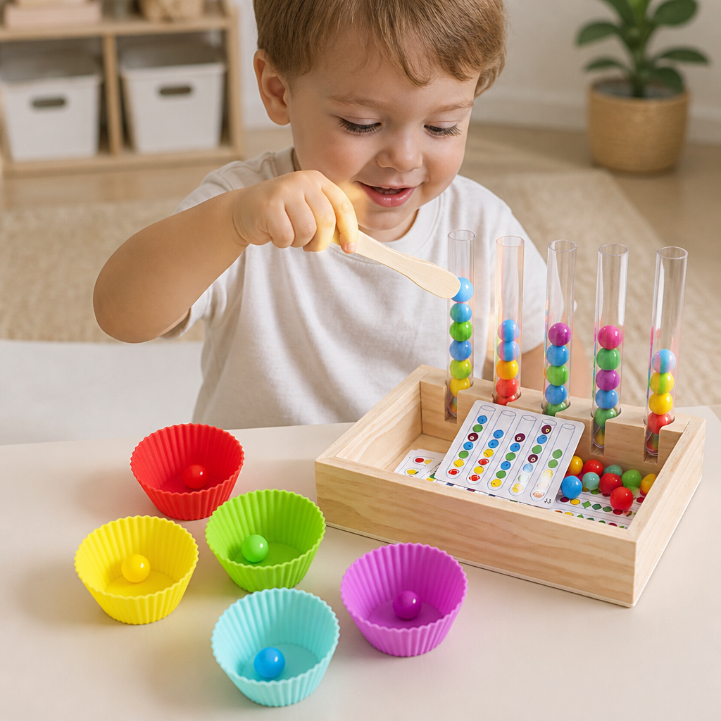 Montessori Test Tube Colors and Numbers Play and Learning Set
