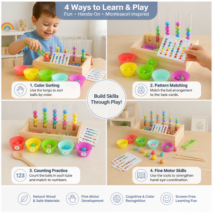 Montessori Test Tube Colors and Numbers Play and Learning Set