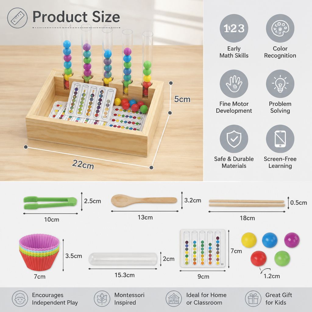 Montessori Test Tube Colors and Numbers Play and Learning Set