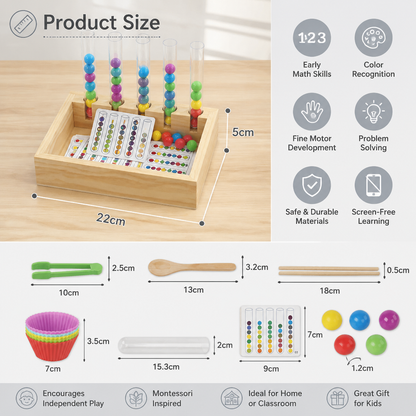 Montessori Test Tube Colors and Numbers Play and Learning Set