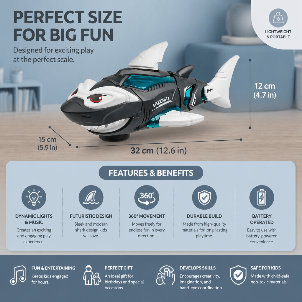 Luminous Music Shark Kids Toy