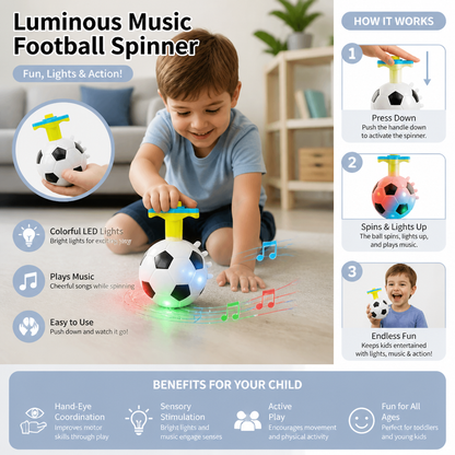 Luminous LED Football Spinning Top Toy