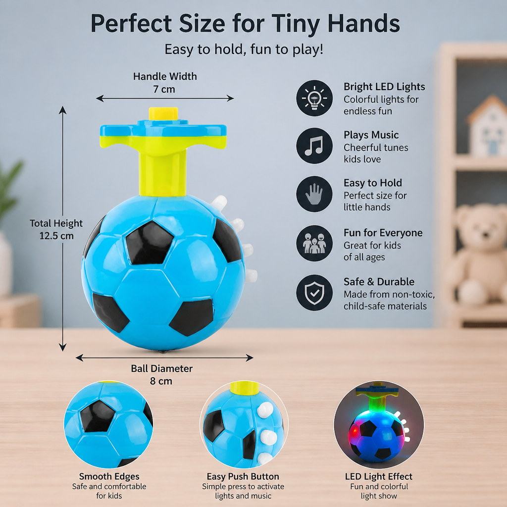 Luminous LED Football Spinning Top Toy