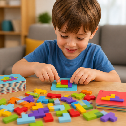 Wooden  Shape Matching Puzzle Family Game