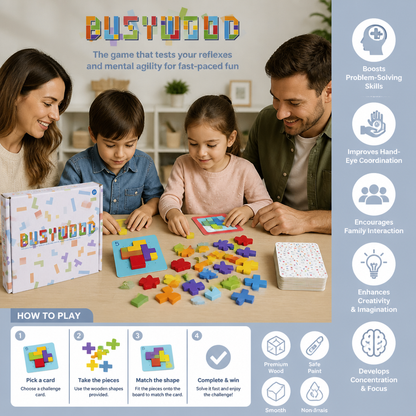 Wooden  Shape Matching Puzzle Family Game