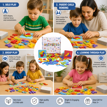 Wooden  Shape Matching Puzzle Family Game