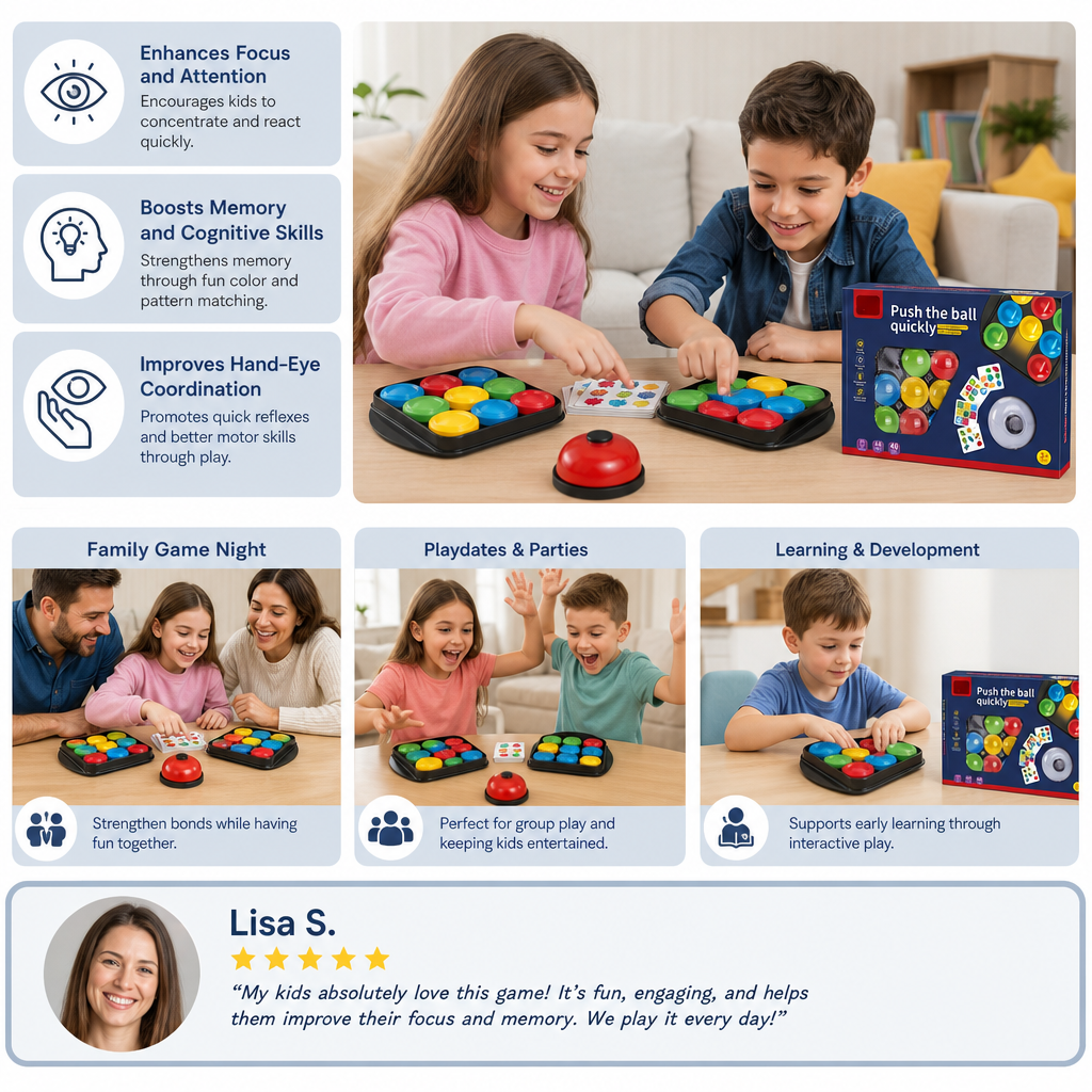 Educational Color Pattern Match Family Bell Game