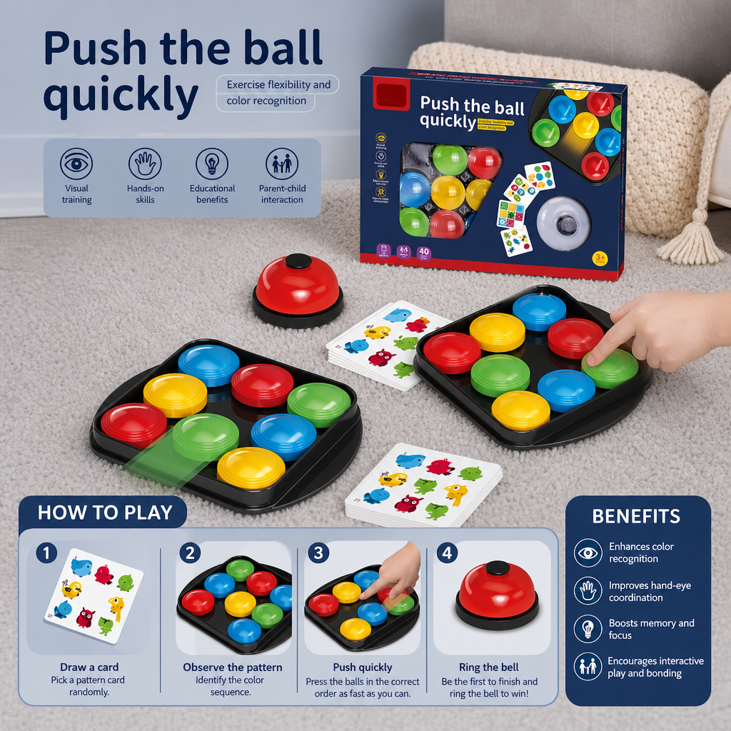 Educational Color Pattern Match Family Bell Game