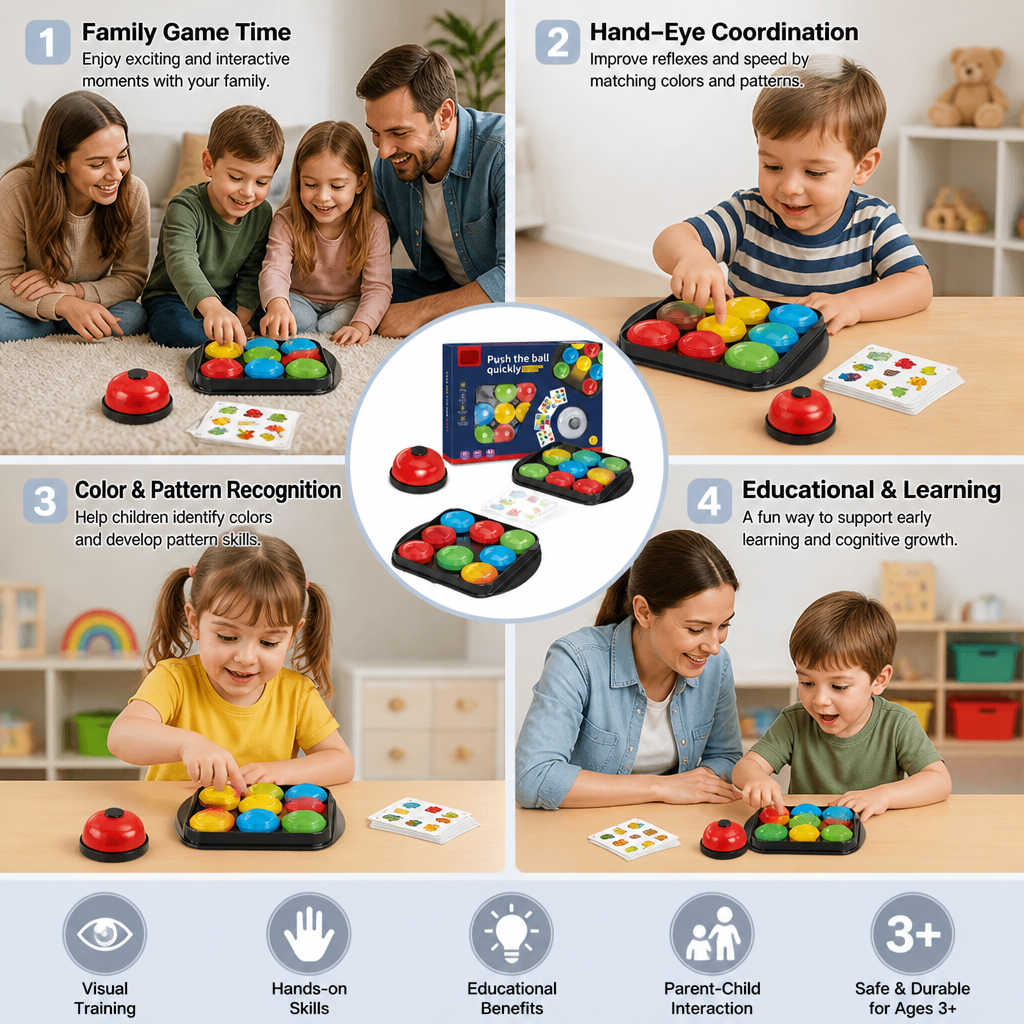 Educational Color Pattern Match Family Bell Game