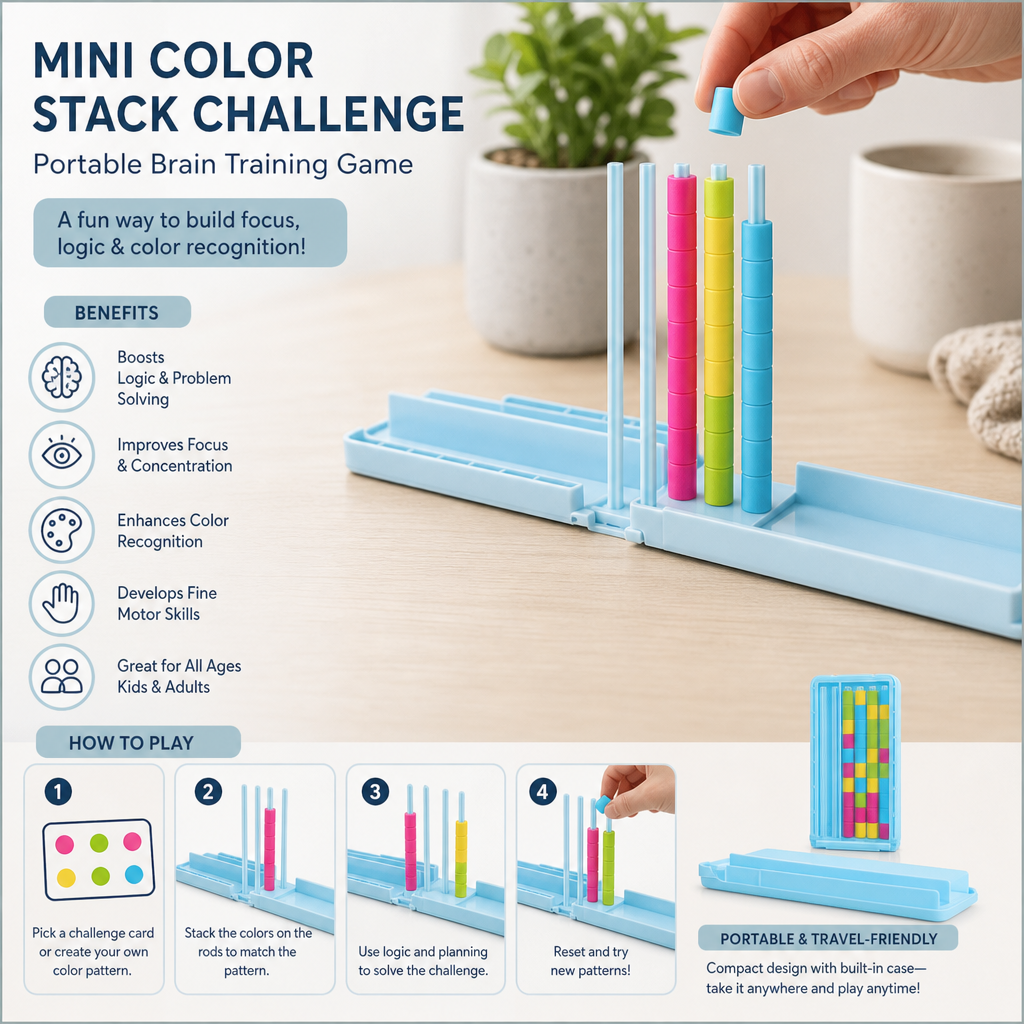 Mini Color Stack Challenge – Portable Brain Training Game