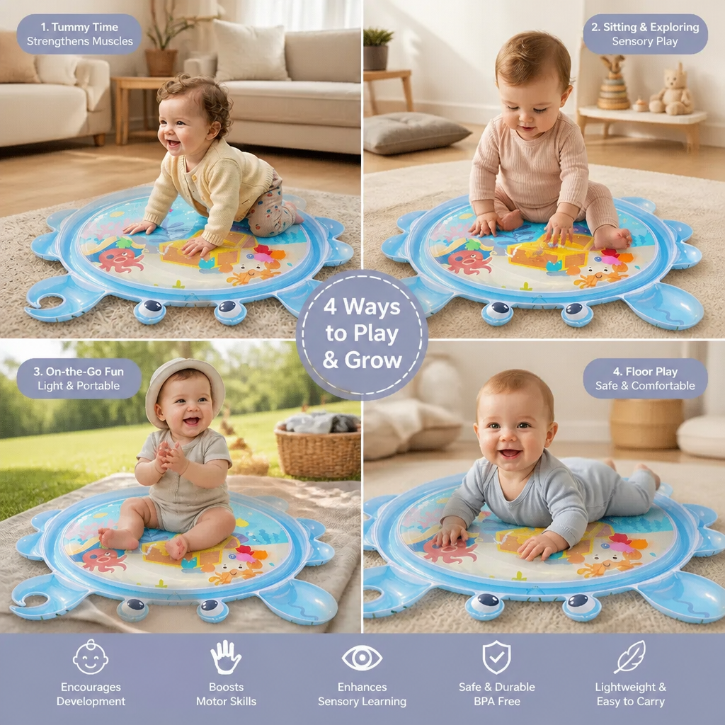 2in1 Interactive Tummy Time Toy & Play Mat