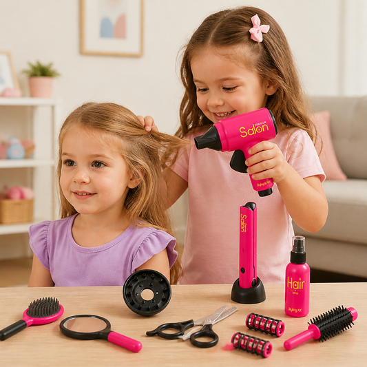 14-Piece Kids Hair Styling Salon Pretend Play Set