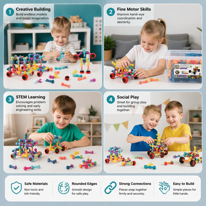 Educational DIY Building Set with Movable Joints