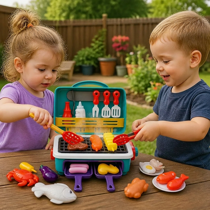 My first BBQ grill – children's kitchen with smoke effect and colour-changing food